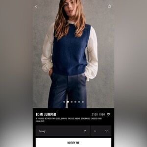 Sezane Tomi Jumper Navy - Size S